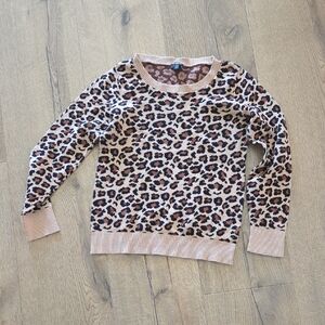 Express Animal Print Crew Neck Sweater